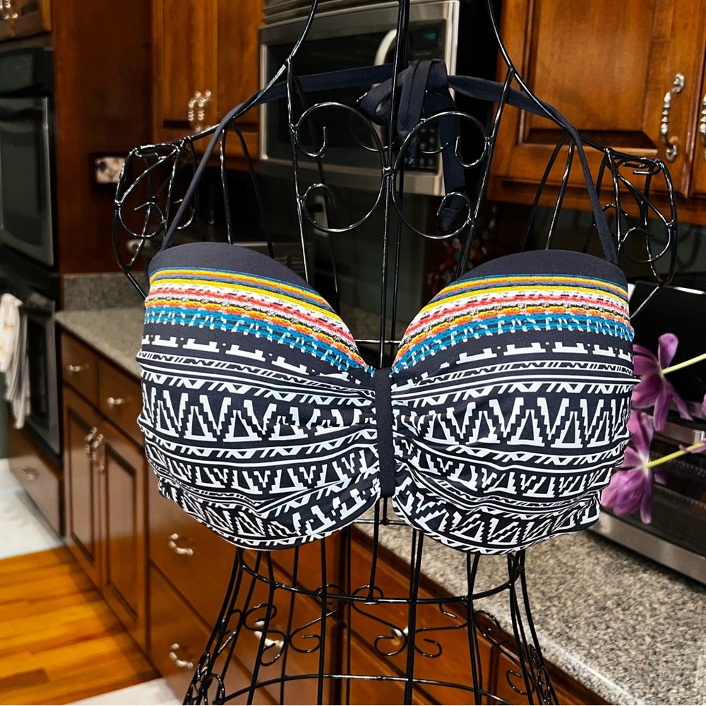 Jette Multicolor Patterned Bikini Top